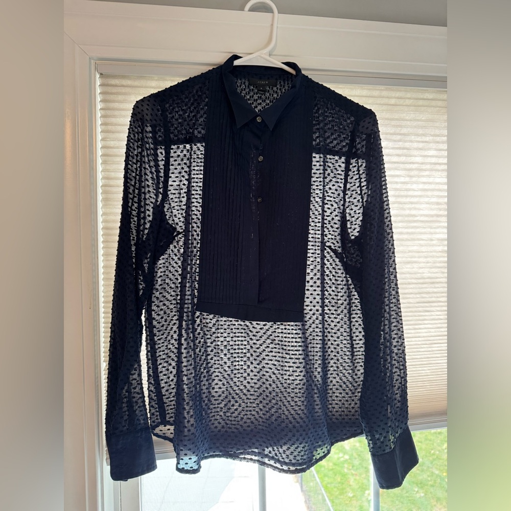 J. Crew Textured Navy Shirt